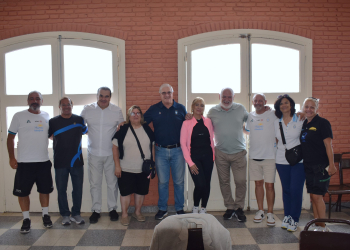 Mario Moccia, en el Hotel 6 de Chapadmalal junto a las autoridades de la FeVA